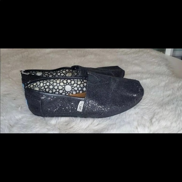 Tom’s W size 6 Sparkly Black Fabric Slip On - Picture 6 of 6